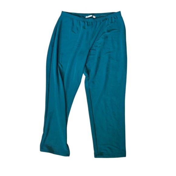 Bundle of 2 Susan Graver Modern Essentials Liquid Knit Blue Green Sofia Pants - Picture 7 of 12